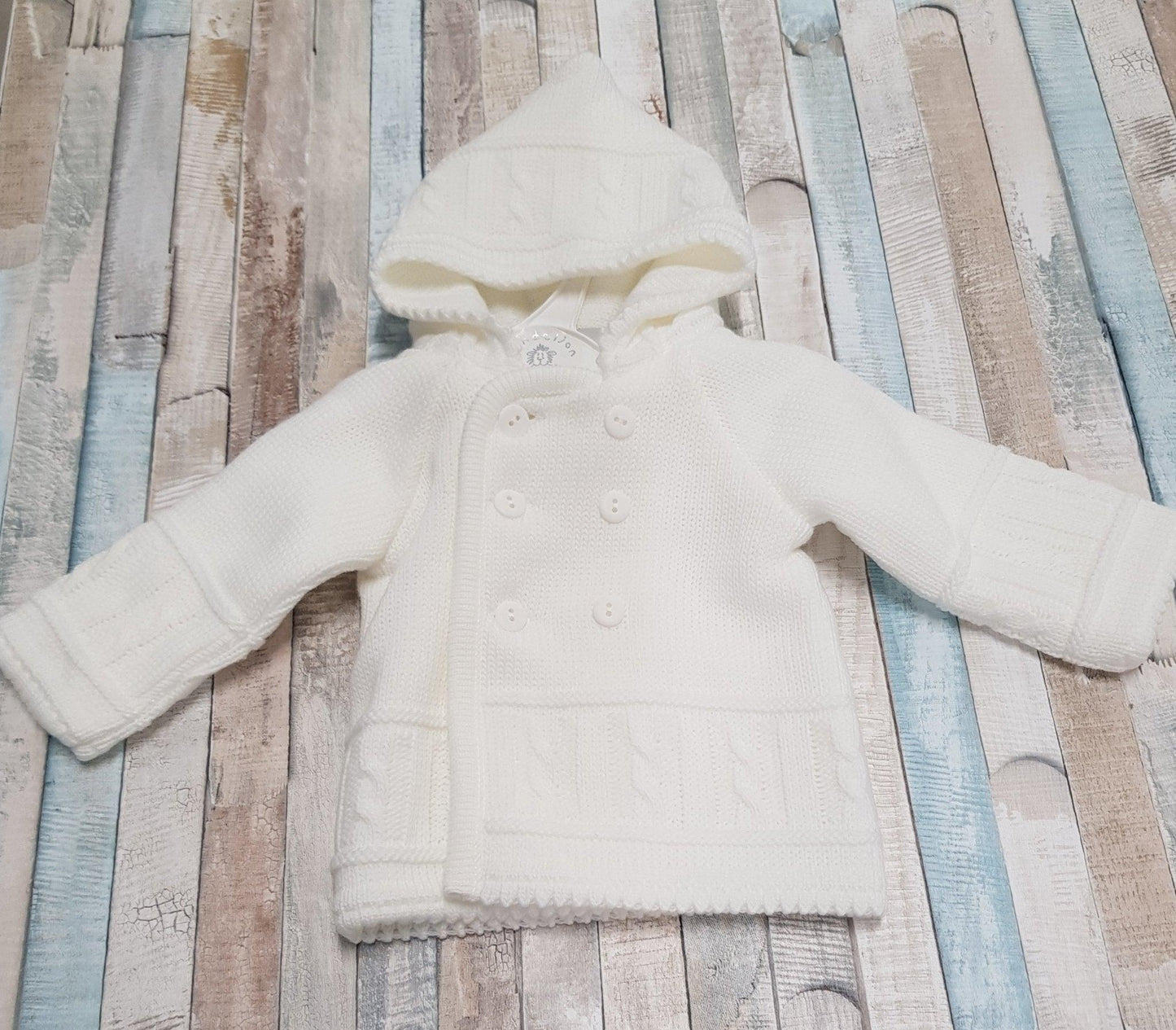 Unisex Baby White Hooded Pram Coat - Nana B Baby & Childrenswear Boutique