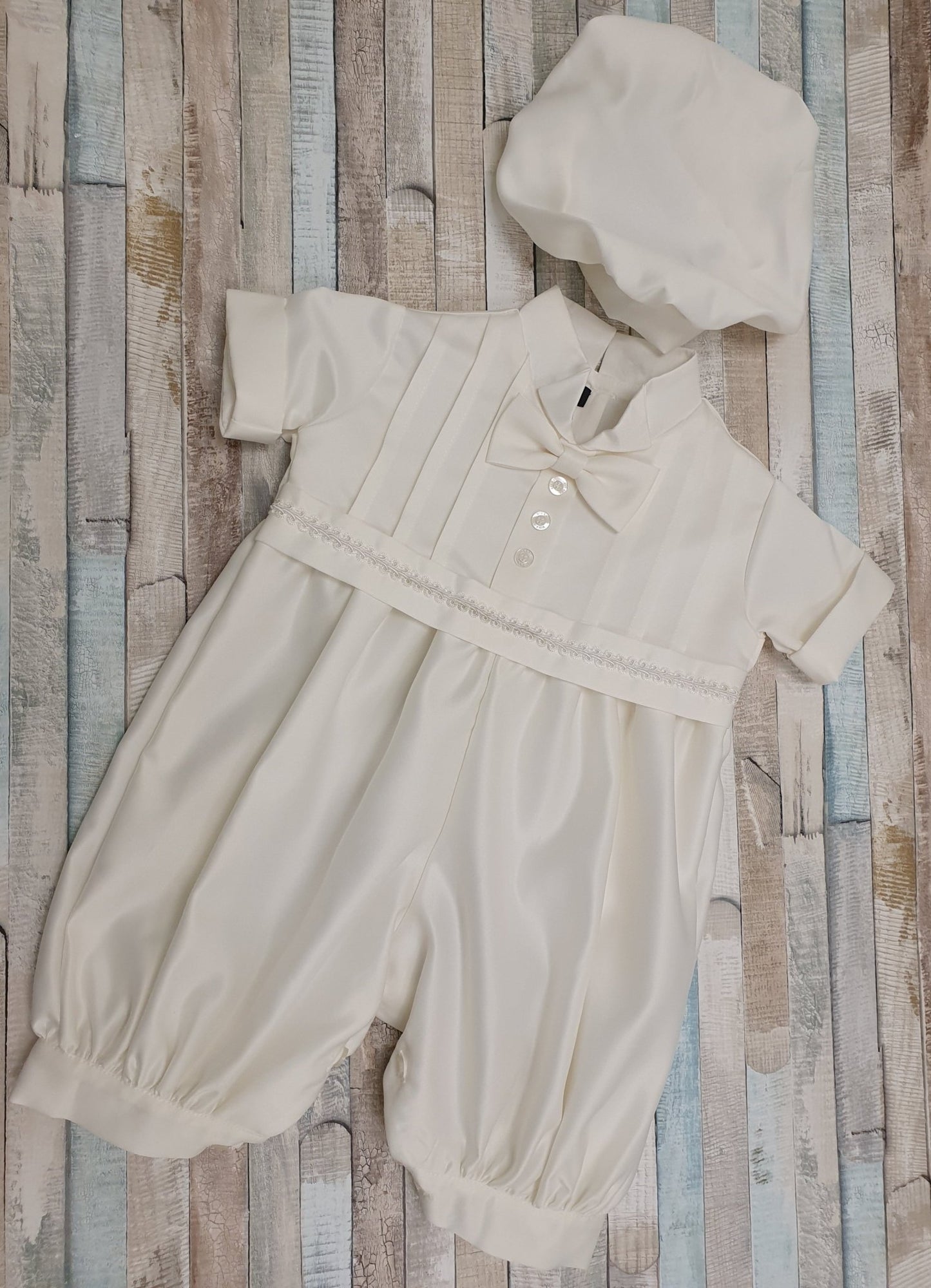 Vivaki Cream Christening Romper - Nana B Baby & Childrenswear Boutique