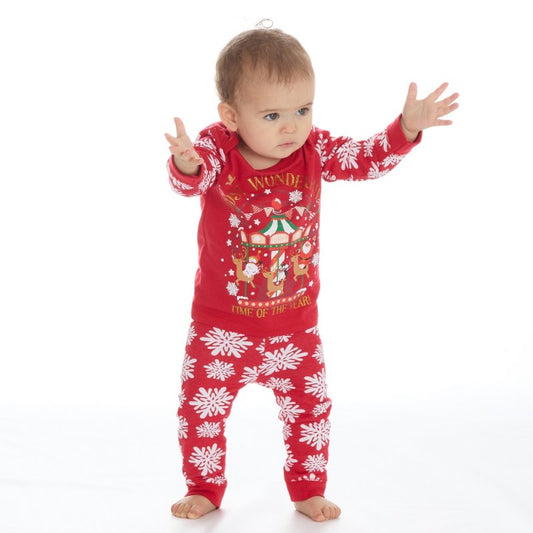 Unisex Baby Red Christmas Wonderful Time Of The Year Pyjamas