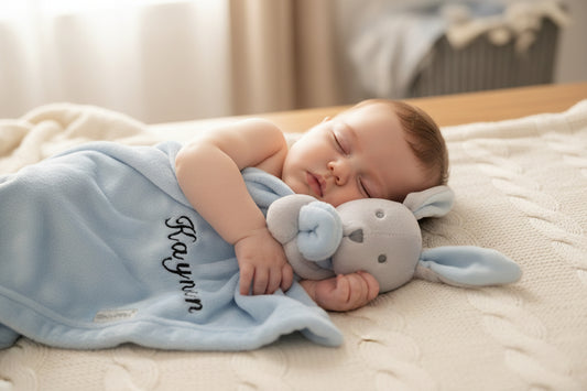 Personalised Baby Blue Babytown Novelty Bunny Comforter