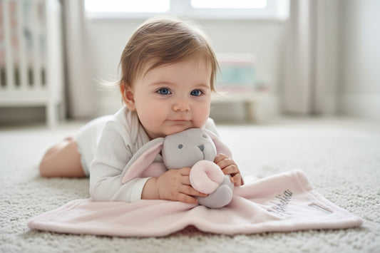 Personalised Baby Pink Babytown Novelty Bunny Comforter