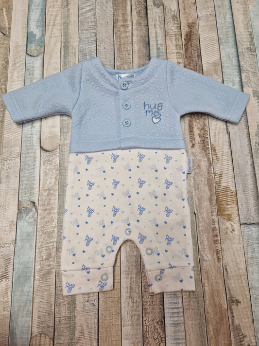 Premature Baby Boys Hug Me Faux 2 Piece All in one Set