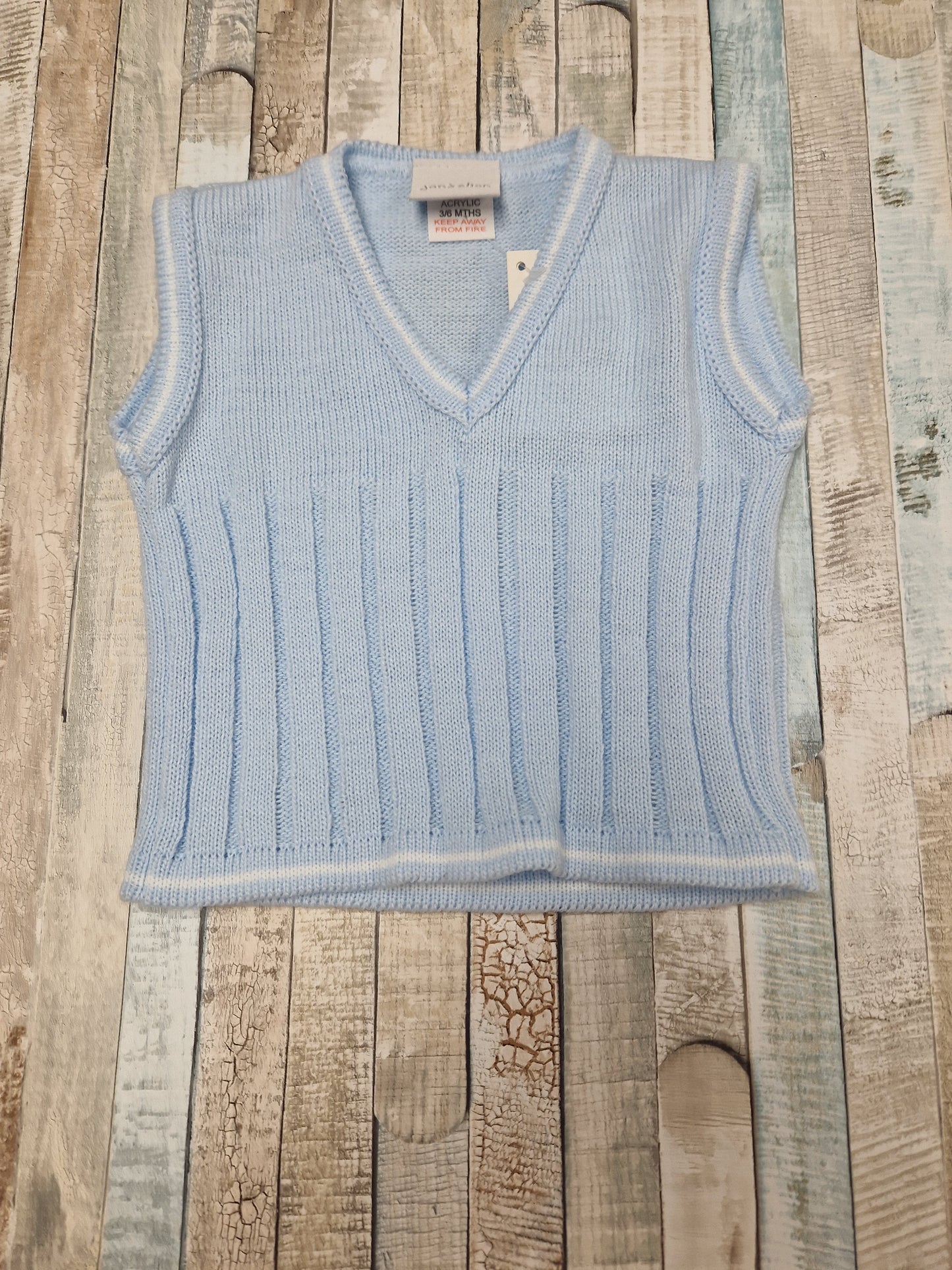 Baby Boys Knitted Blue Tank Top
