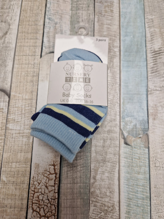 Baby Boys Striped Pack Of 3 Socks
