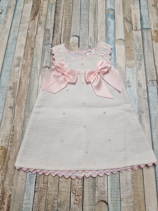 Baby Girls White And Pink Sleeveless Wee Me Dress