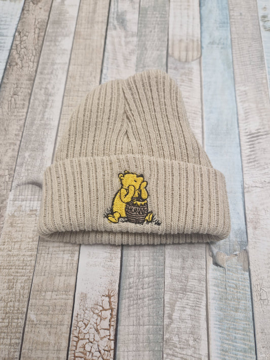 Unisex Baby Beige Bear Beanie Hat