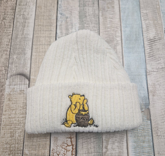 Unisex Baby White Bear Beanie Hat