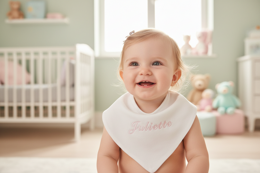 Personalised White Baby Bandana Bib