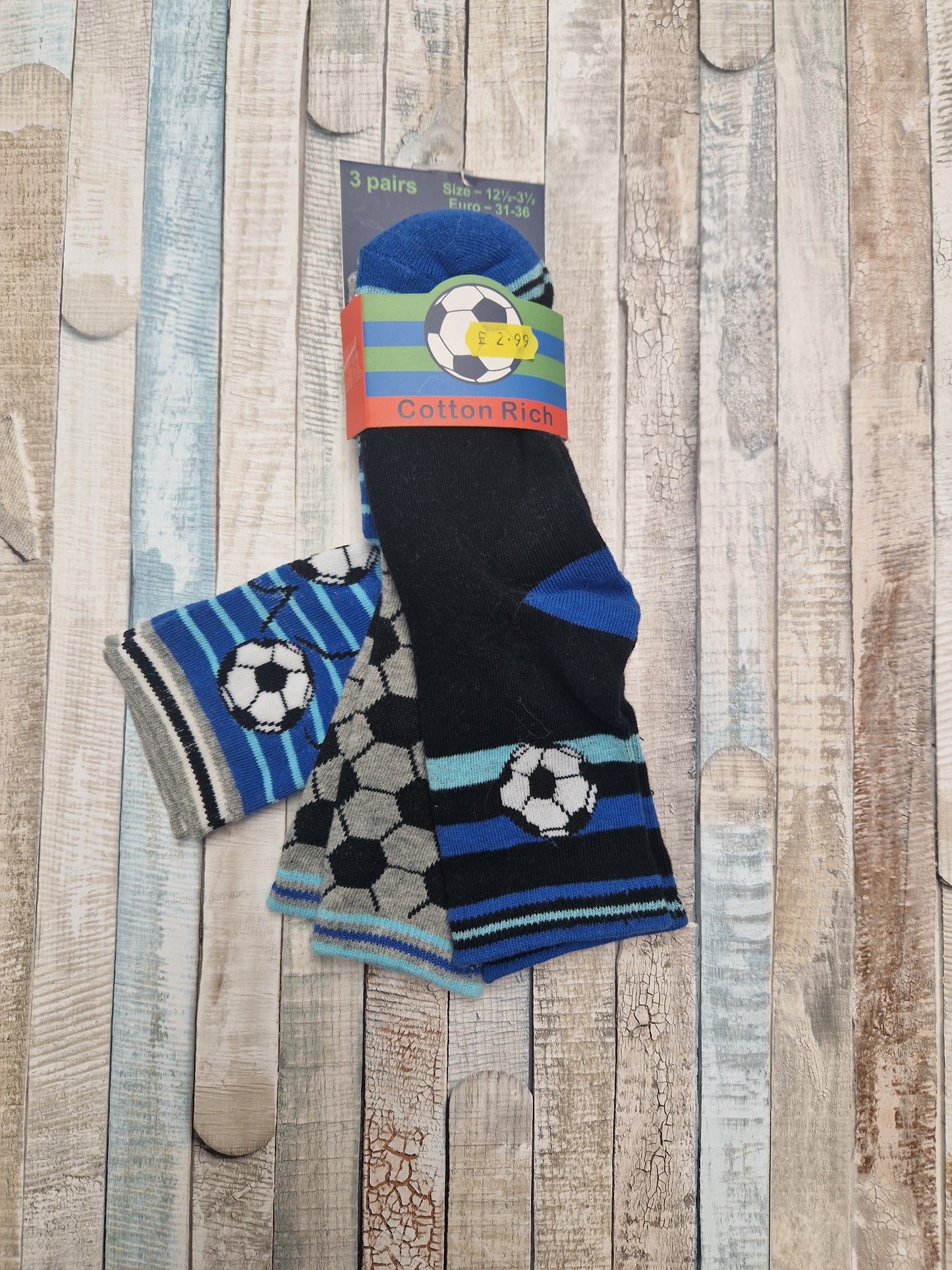 Boys FootBall Design 3 Pairs Socks