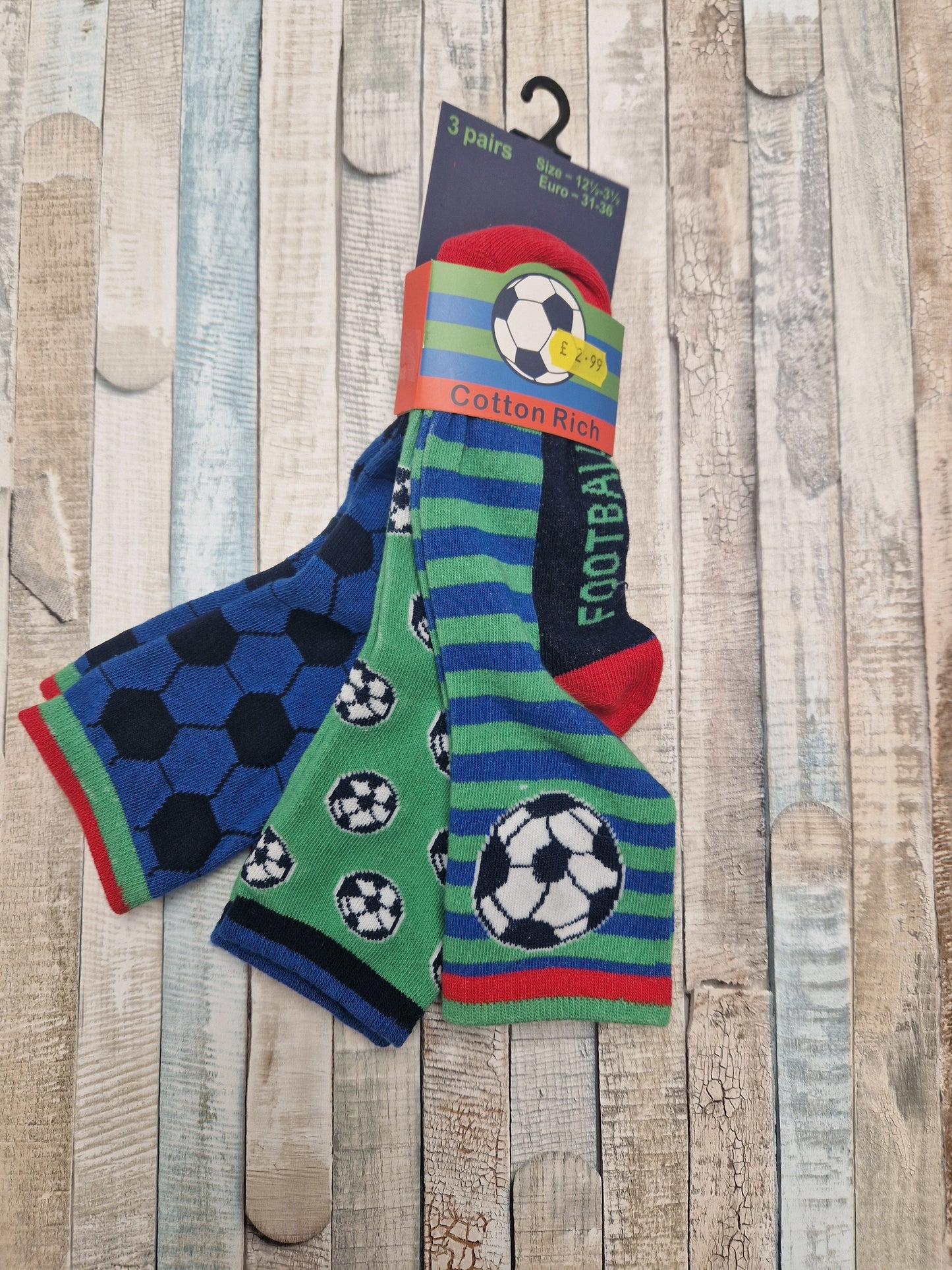 Boys FootBall Design 3 Pairs Socks