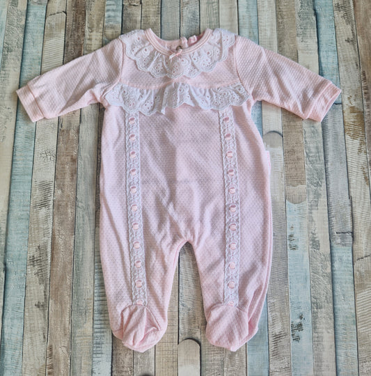 Baby Girls Pink Lace All In One