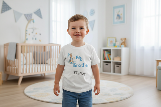 Boys Big Brother Printed Rabbit T Shirt