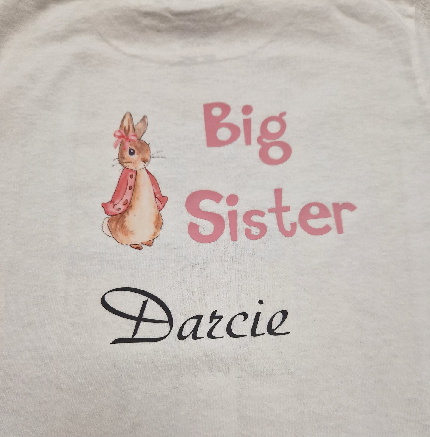 Girls Big Sister Printed Rabbit T Shirt