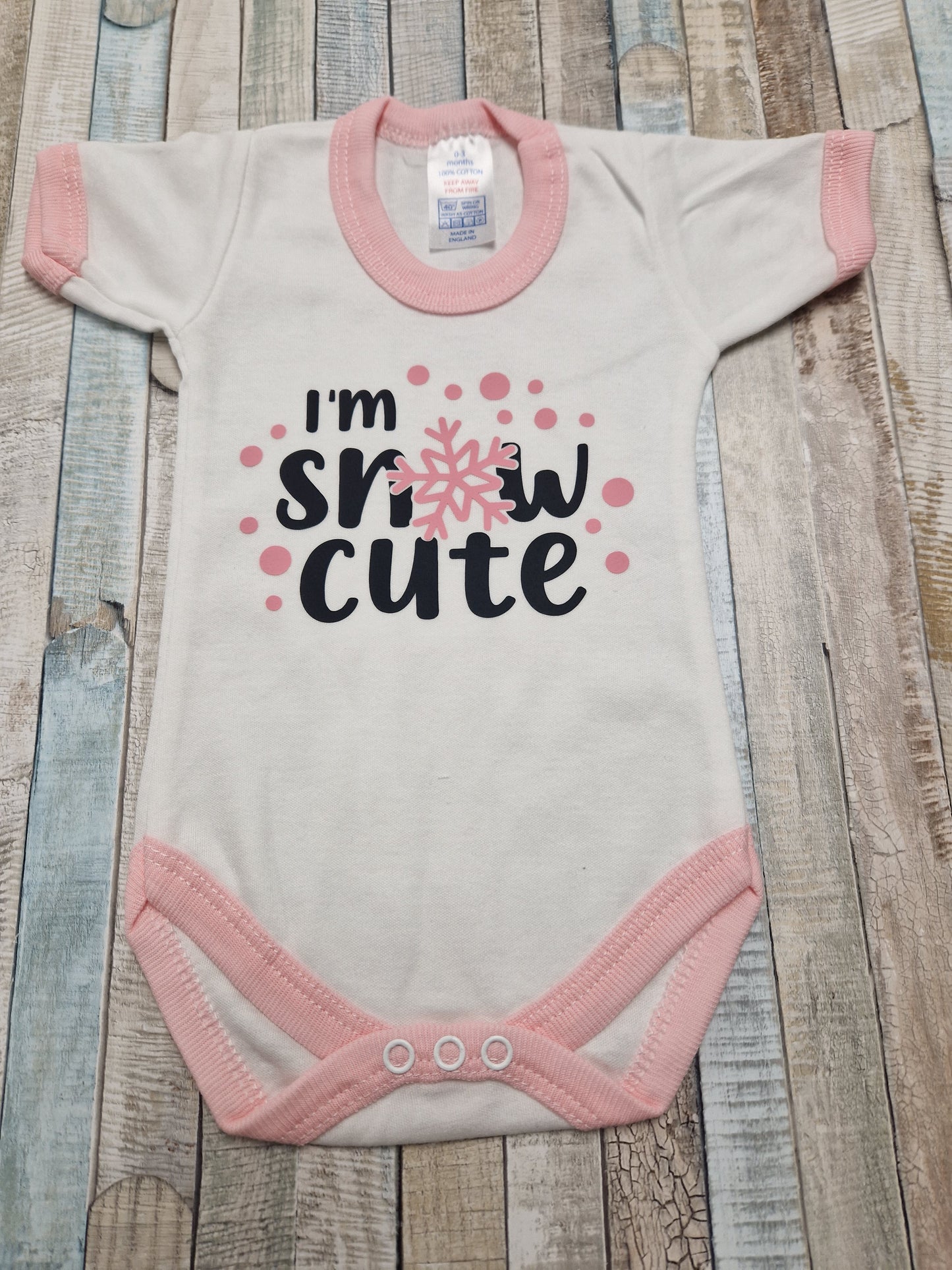 Baby Girls Im Snow Cute White And Pink Vest