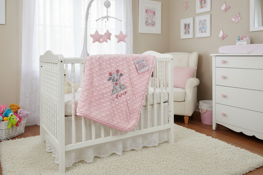 Baby Girls Personalised Pink Gigi Giraffe Dimple Wrap