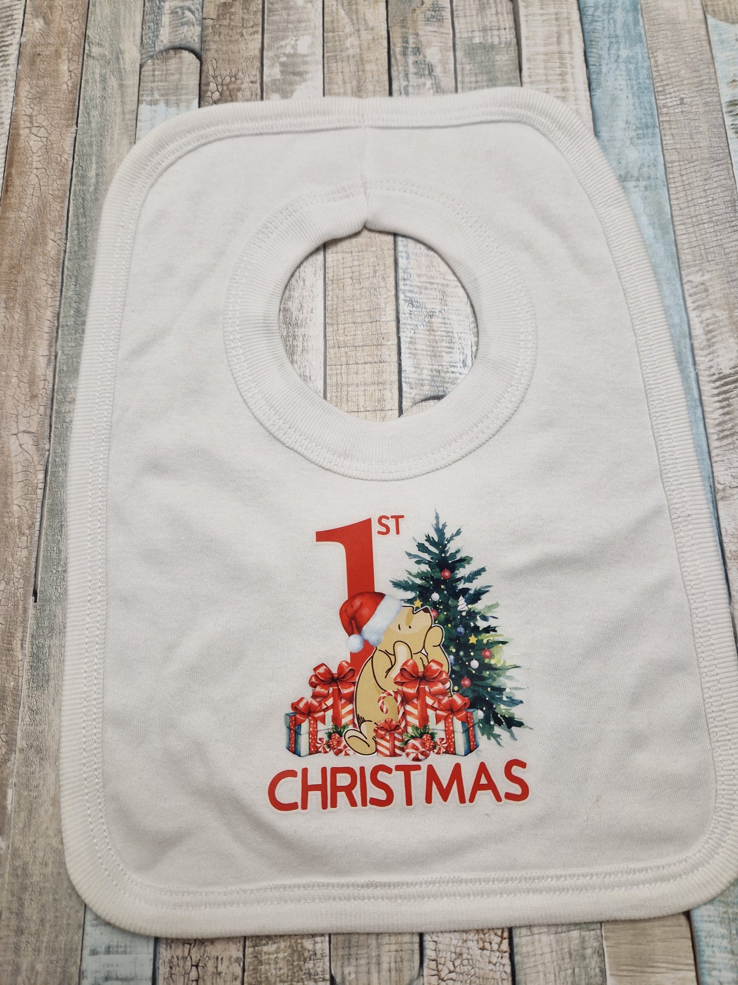 Babies 1st Christmas Bear Bib