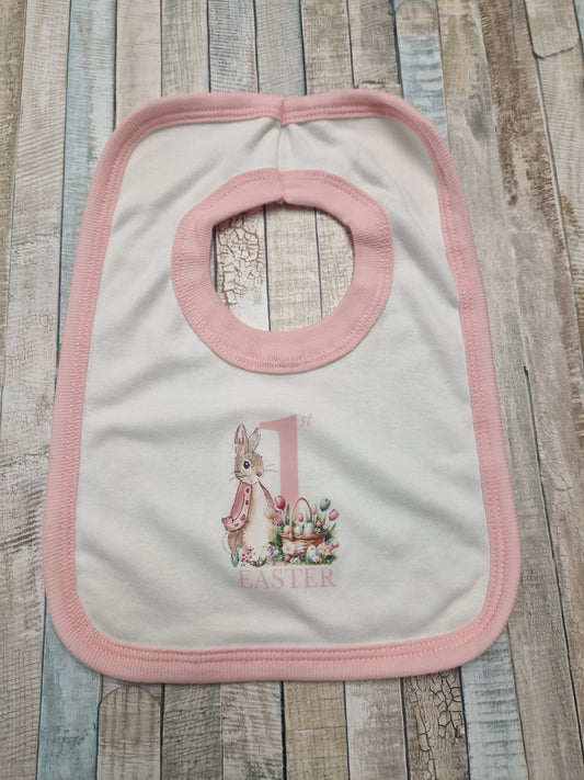 Baby Girls 1st Easter Printed Rabbit Bib