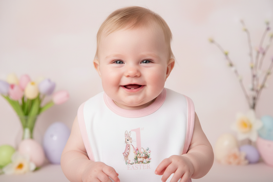 Baby Girls 1st Easter Printed Rabbit Bib