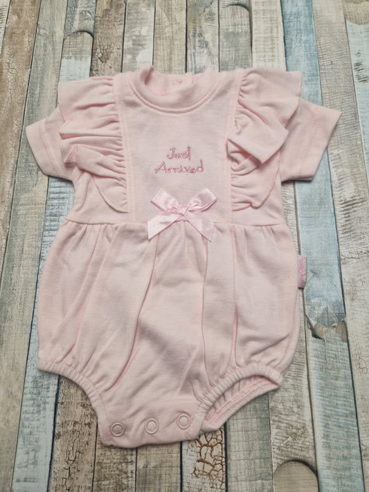 Premature Baby Girls Pink Just Arrived Romper