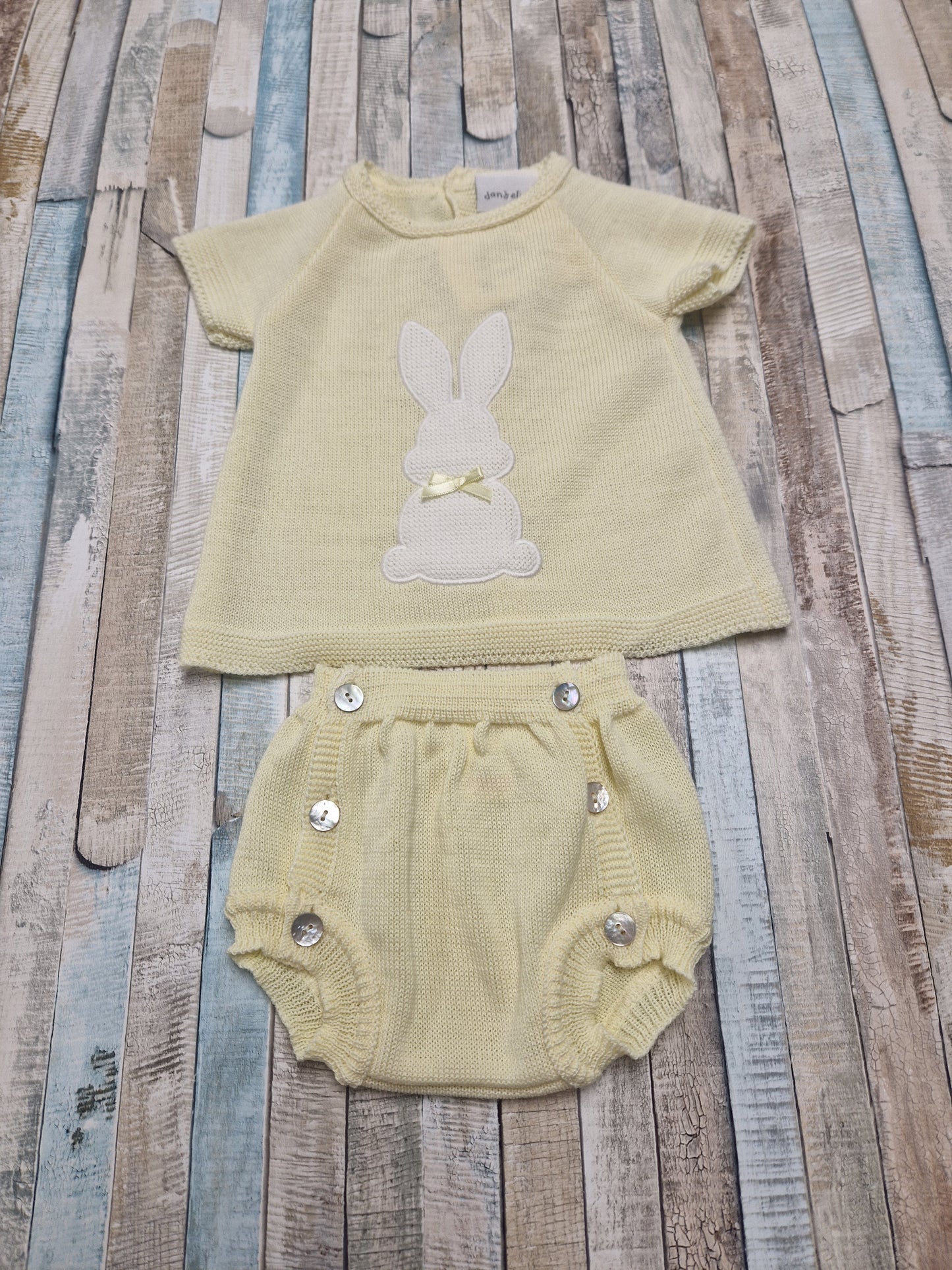 Nana's Special Buys Unisex Baby Lemon Bunny Short Set