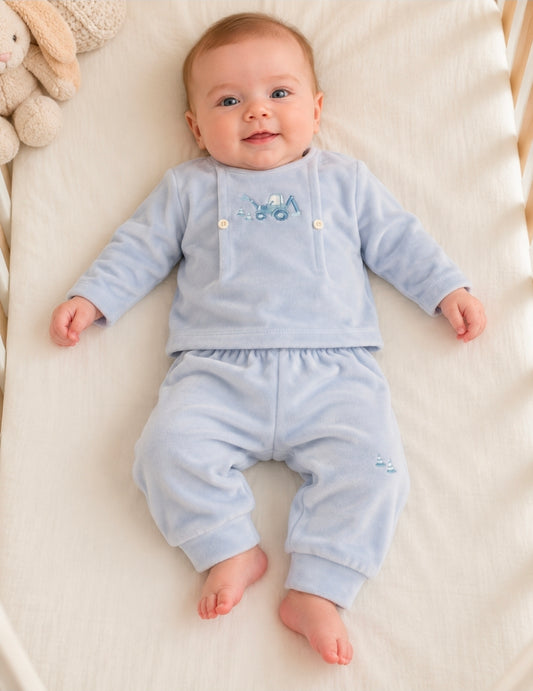 Nana's Special Buys Baby Boys Velour 2 Piece Digger Set