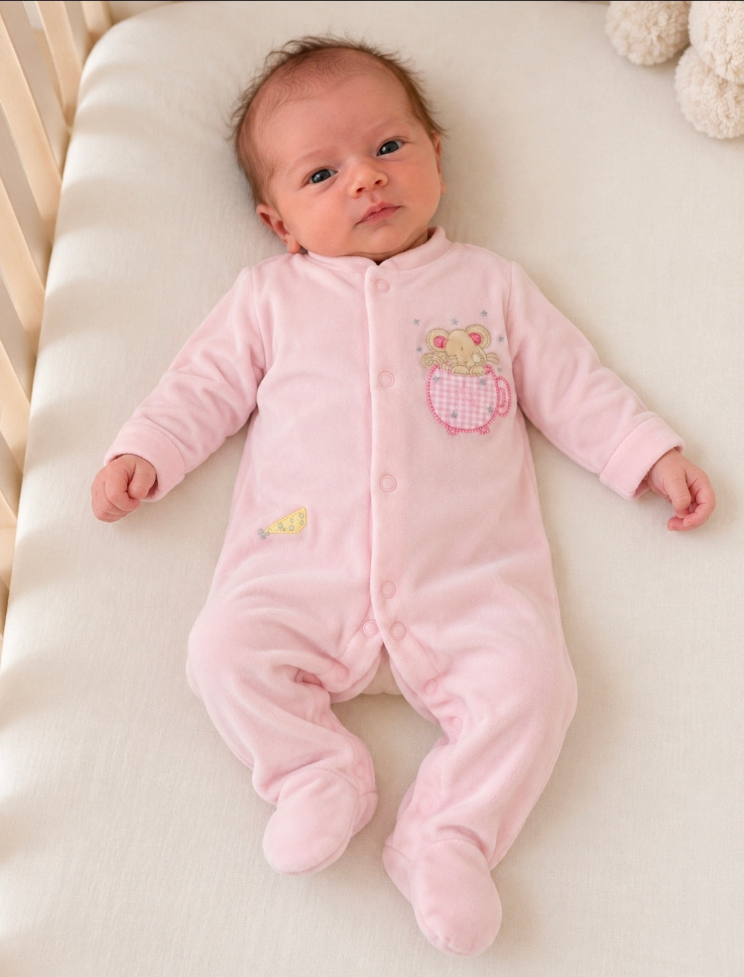 Nana's Special Buys Baby Girls Pink Bunny Sleepsuit
