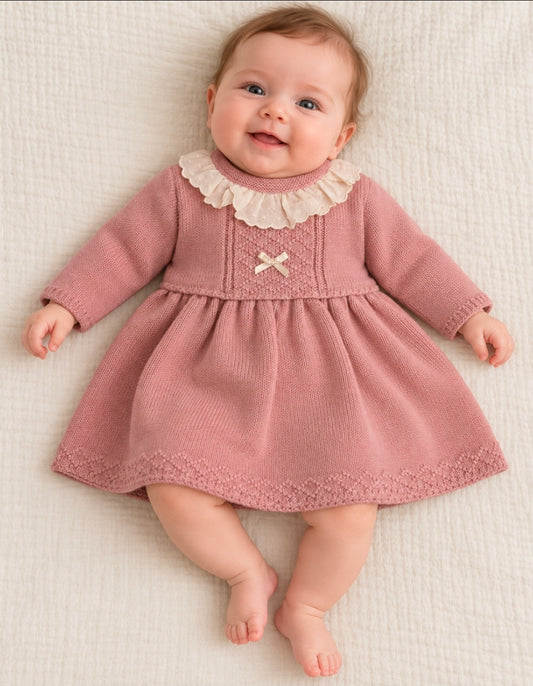 Nana's Special Buys Baby Girls Dusky Pink Knitted Dress
