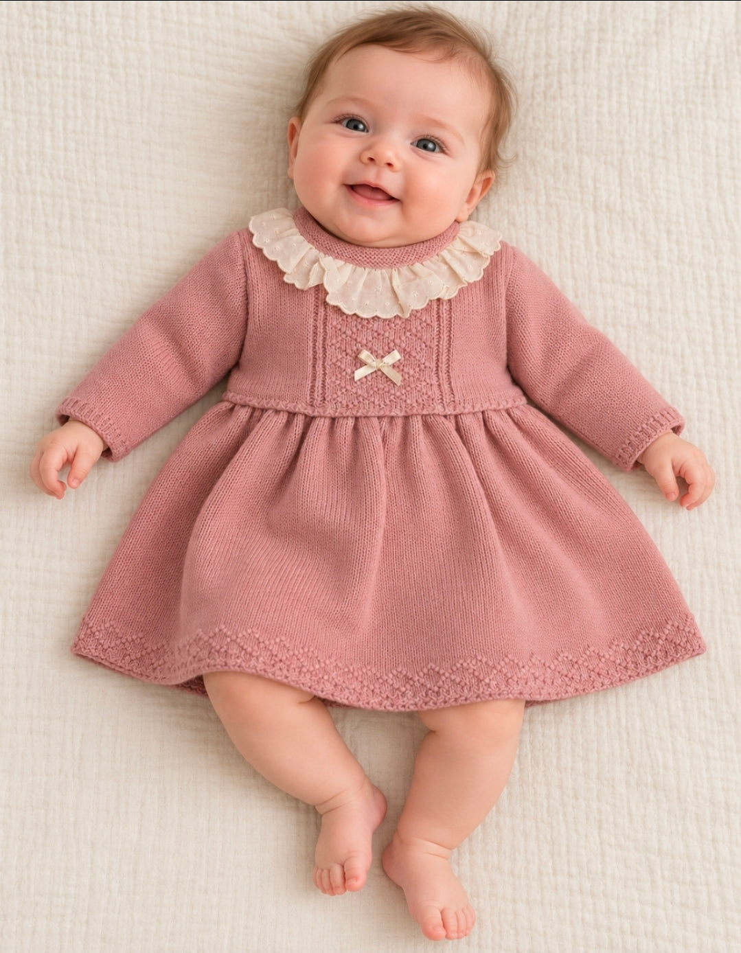 Nana's Special Buys Baby Girls Dusky Pink Knitted Dress