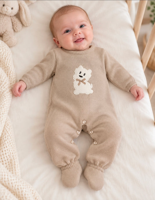Nana's Special Buy Beige Knitted Scotty Dog All In One