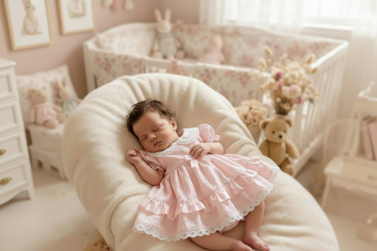 Baby Girls Pink And White Broderie Anglaise  Dress And Pants