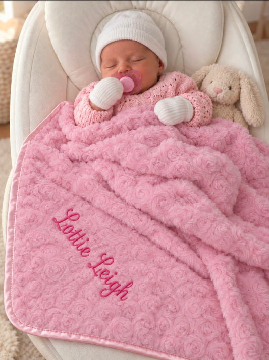 Personalised Soft Rose Baby Wrap /Blanket