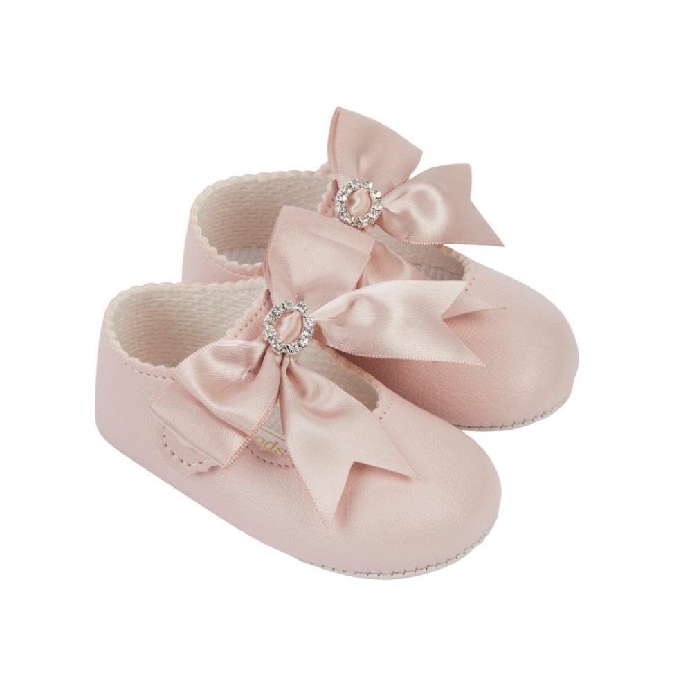 Baby Girls Dusky Pink Diamante Shoes
