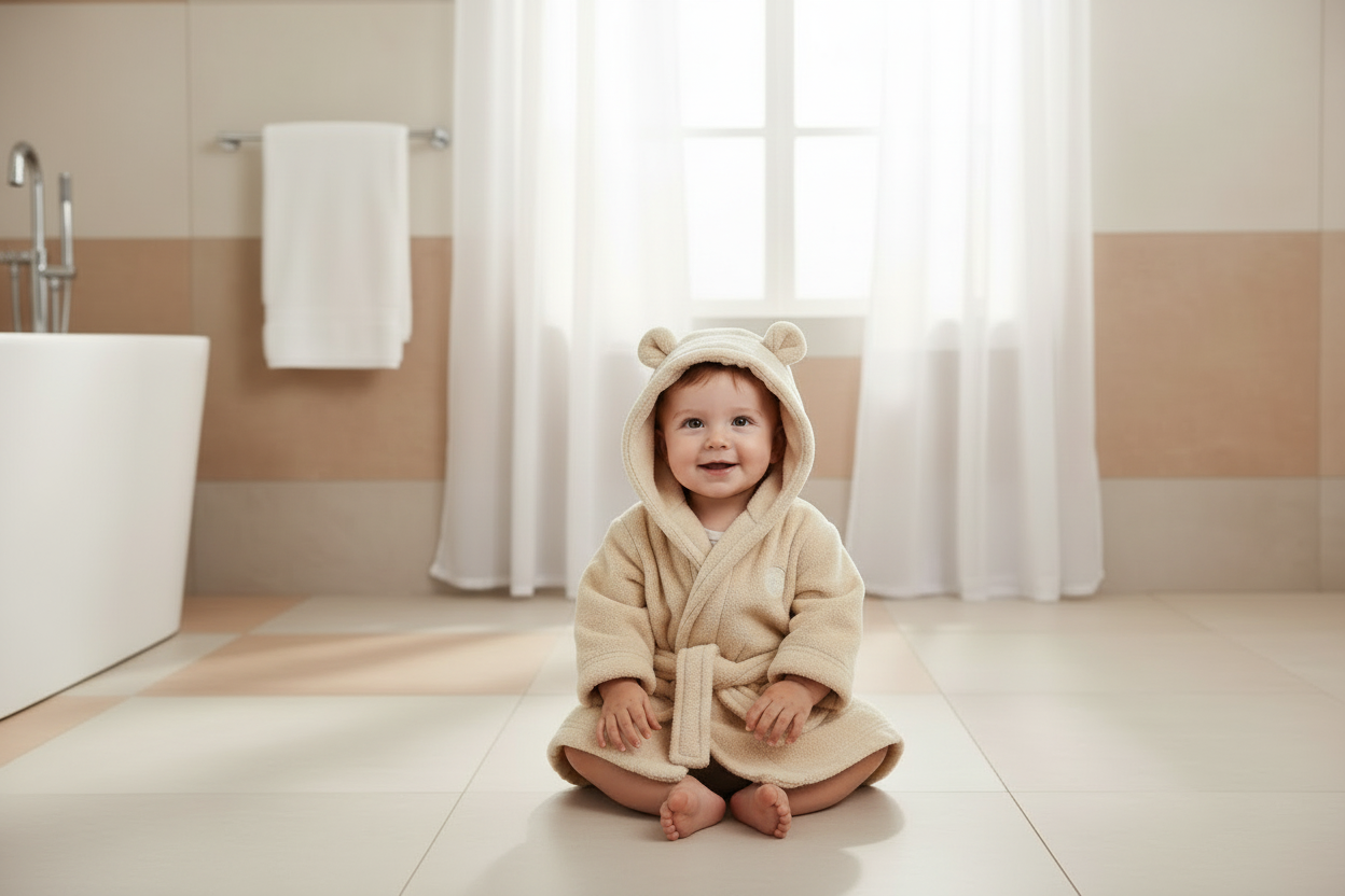 Unisex Baby Beige Teddy Dressing Gown