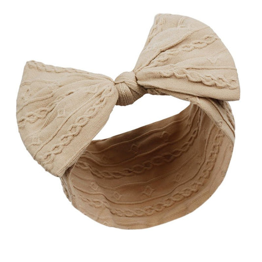 Baby Girls Beige Cable Knit Headband