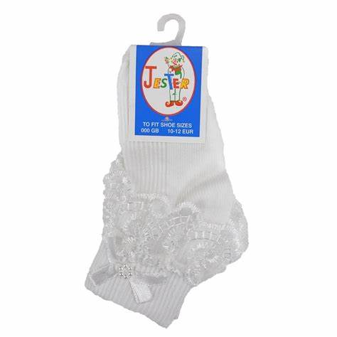 Premature Baby Girls White Lace Frilly Socks