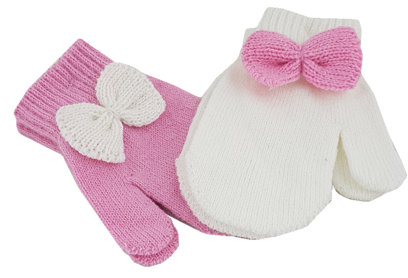 Baby Girls Knitted Bow Mittens