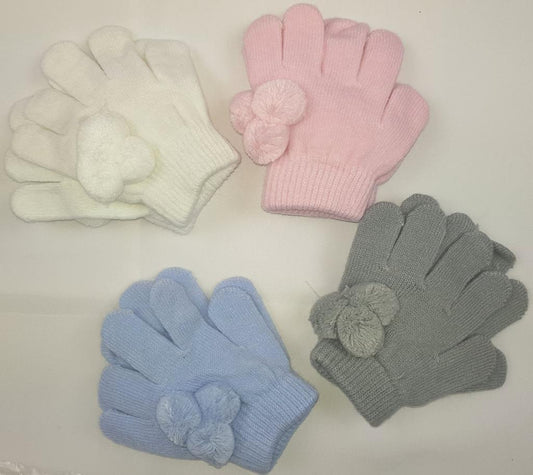 Infant Knitted Pom Pom Gloves