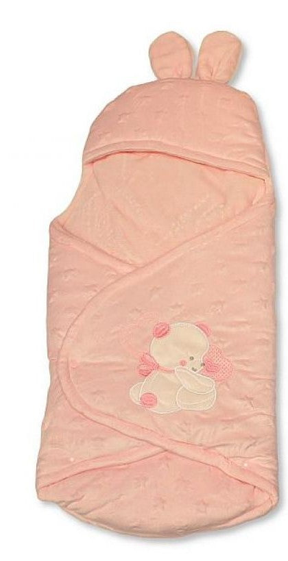 Baby Girls Pink Teddy Swaddle