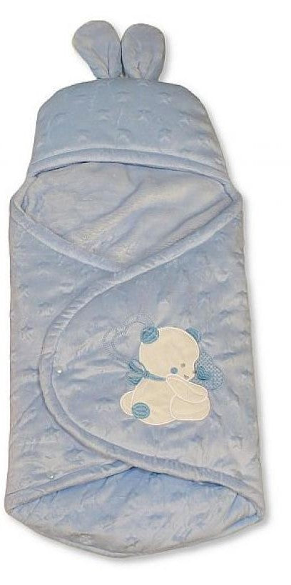 Baby Boys Blue Teddy Swaddle