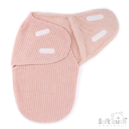 Baby Girls Rose Pink Chenille Swaddle