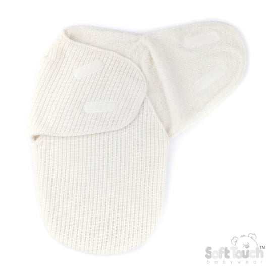 Unisex Baby White Chenille Cellular Swaddle