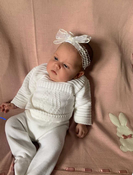 Unisex Baby Diamond Knitted Leggings And Jumper
