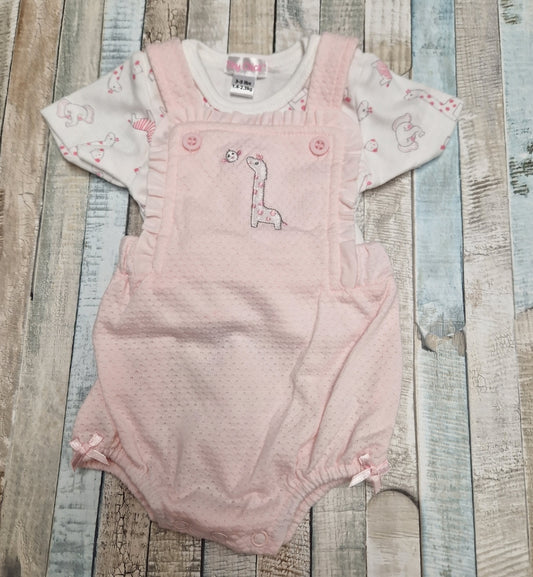 Premature Baby Girl Pink And White Giraffe Romper