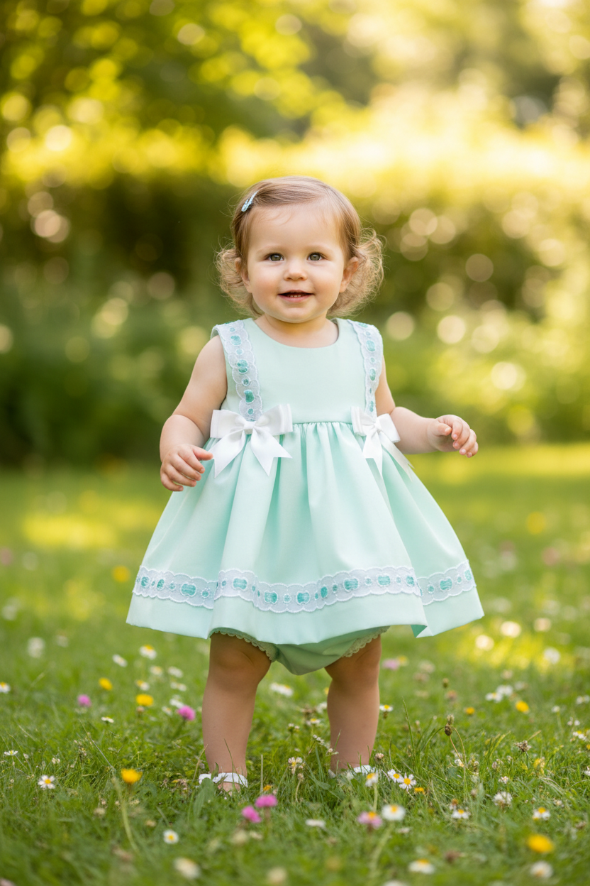 Baby Girls Mint Green Sleeveless Dress & Pants