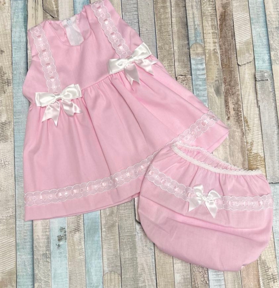 Baby Girls Pink Sleeveless Dress & Pants