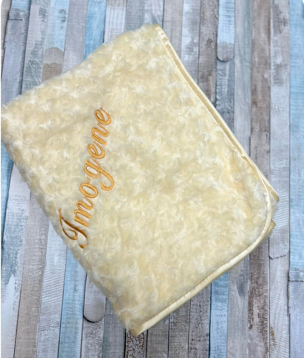 Personalised Lemon Soft Rose Baby Wrap/Blanket