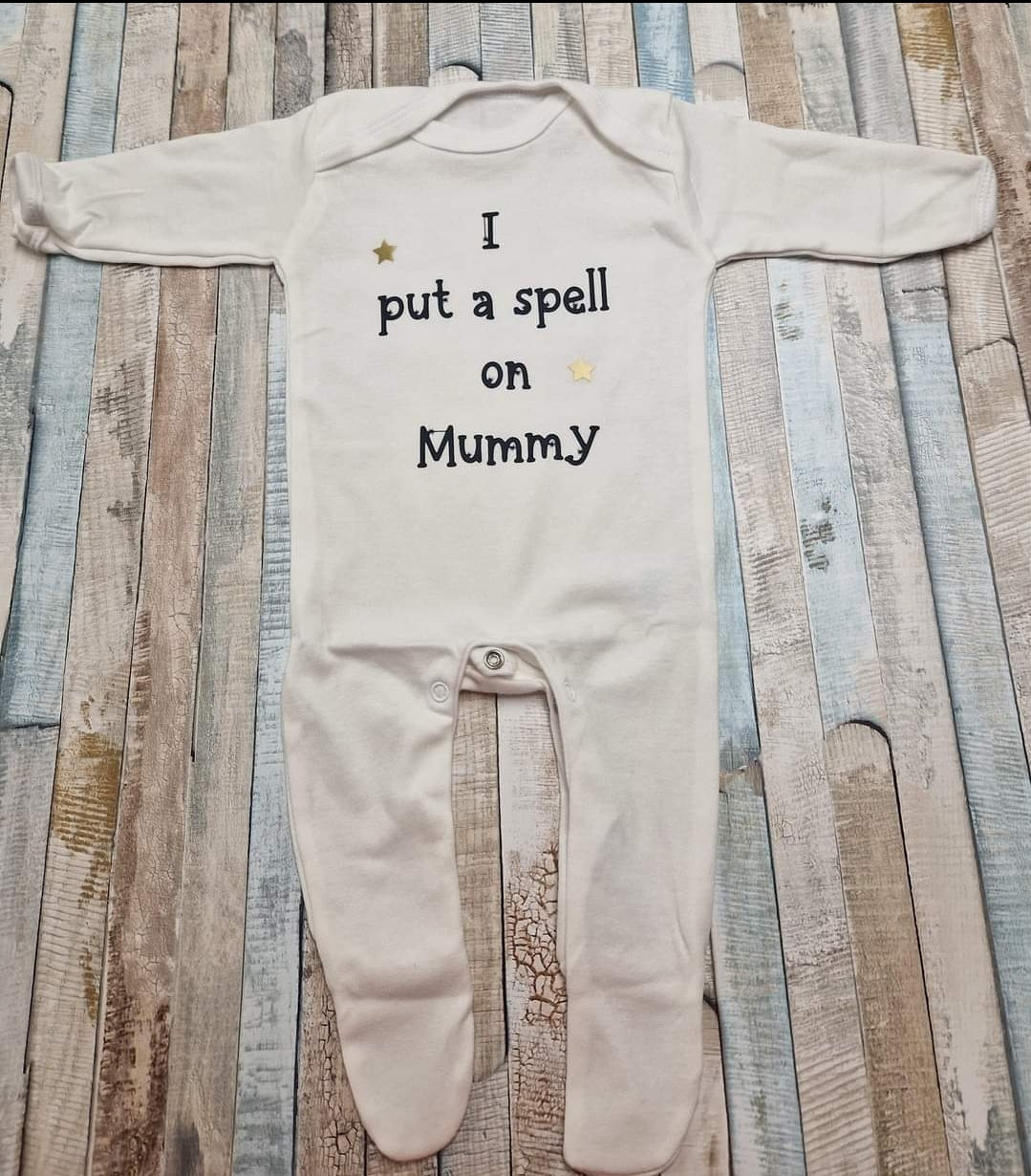 Unisex Baby I Put A Spell On Mummy/Daddy Newborn Halloween Babygro