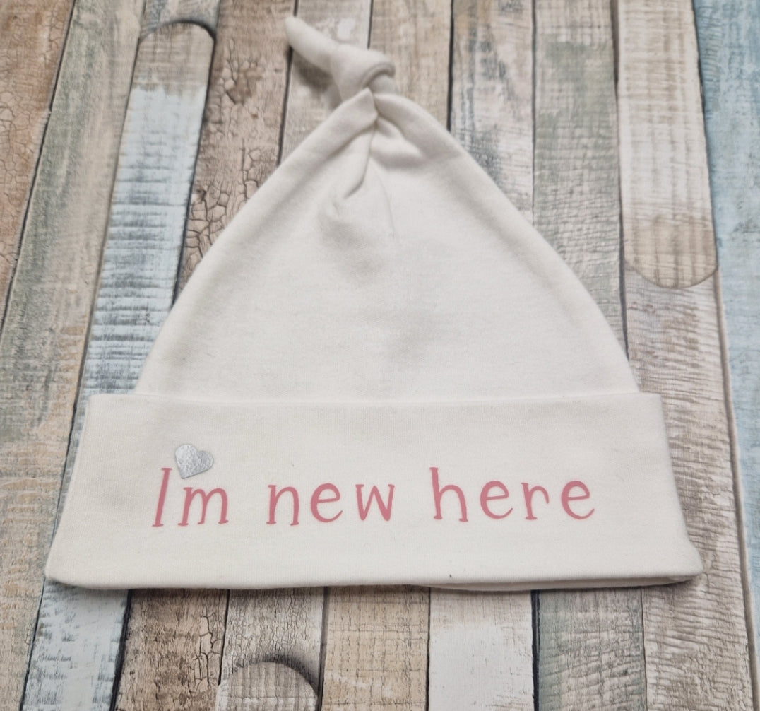 Baby Girls Hello World I'm New Here Pink Soft Rose Wrap, Babygro And Hat Coming Home Set