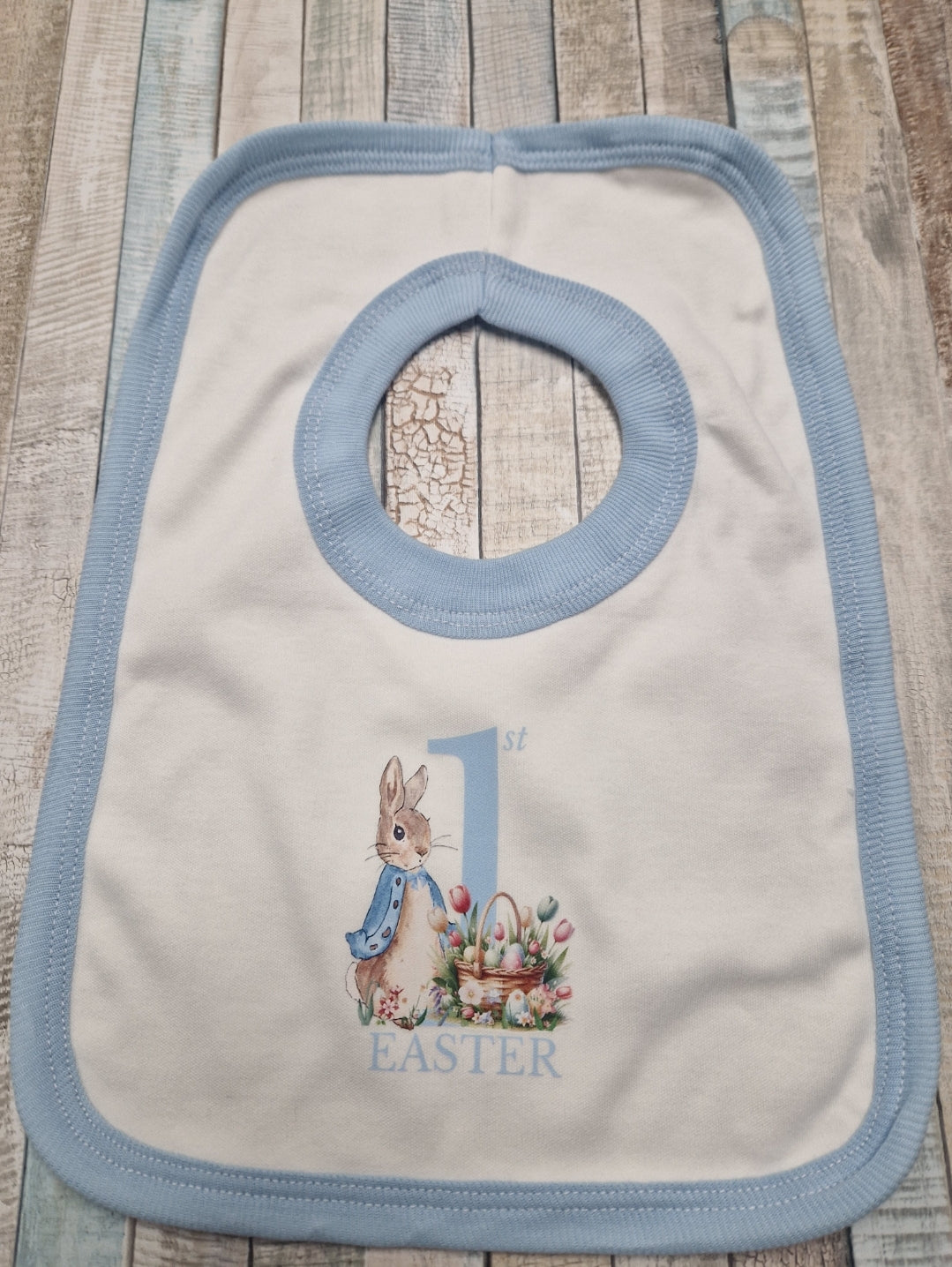 Baby Boys 1st Easter Rabbit Printed Bib