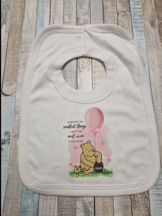 Baby Girls Bear Printed Bib